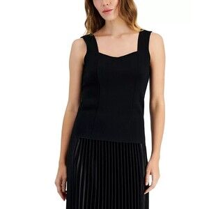 Anne Klein Women's Sweetheart-Neck Sweater Tank Top,  Anne Black, M